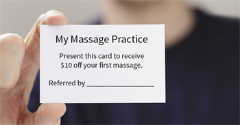 referral card for massage clients